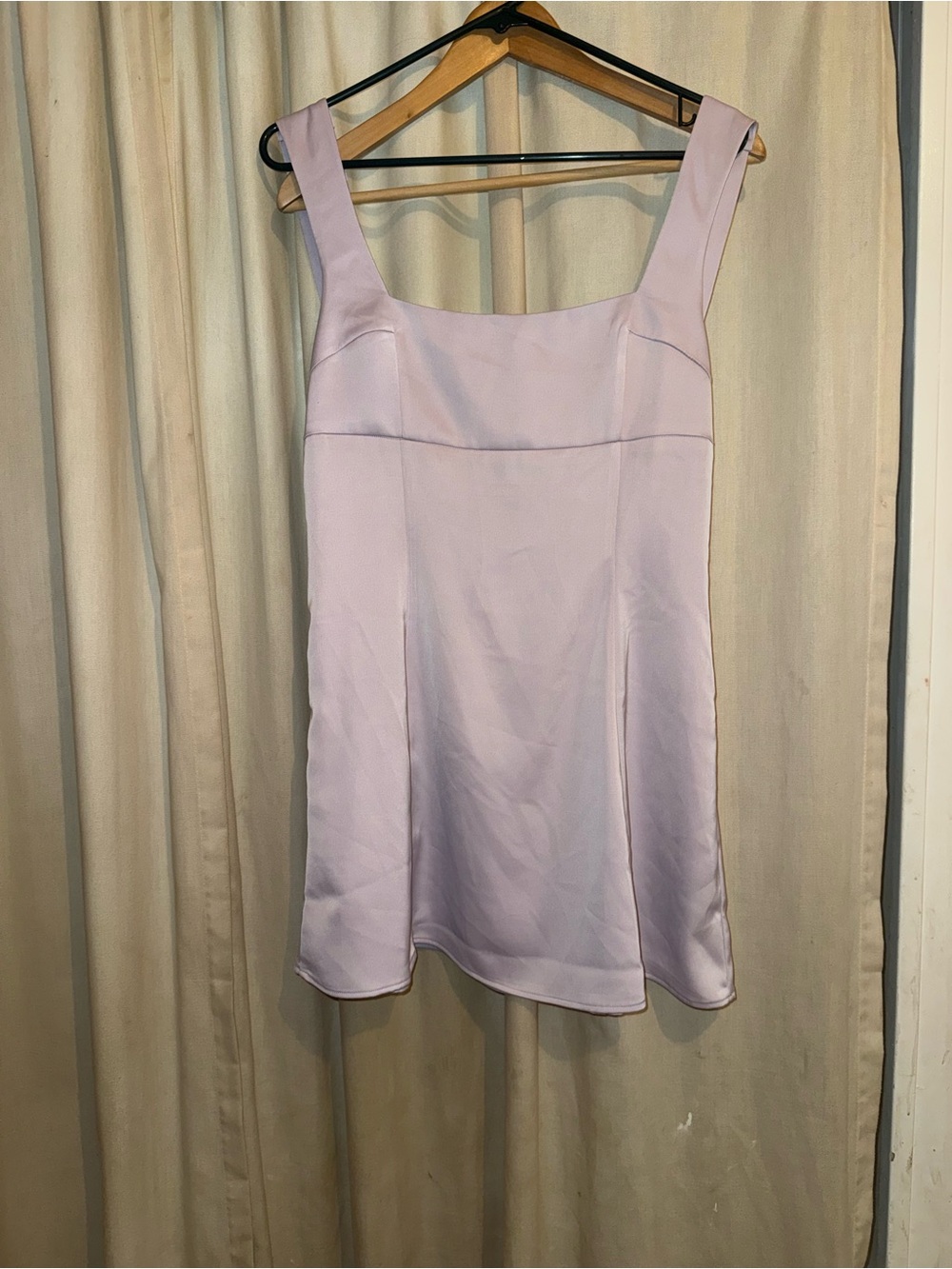 Urban Outfitters Bri Double Bow Satin Mini Dress Lavender M NWT